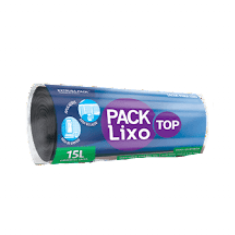 PACK LIXO TOP 015 LITROS PRETO 39X58 RL 60 UN