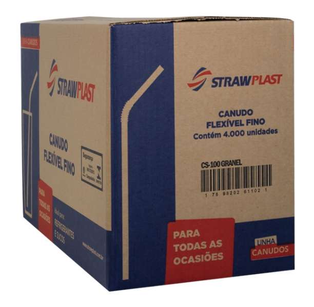 STRAW - CANUDO FLEX VERMELHO 4,7MM (CS-100) GRANEL - CX.4000UN